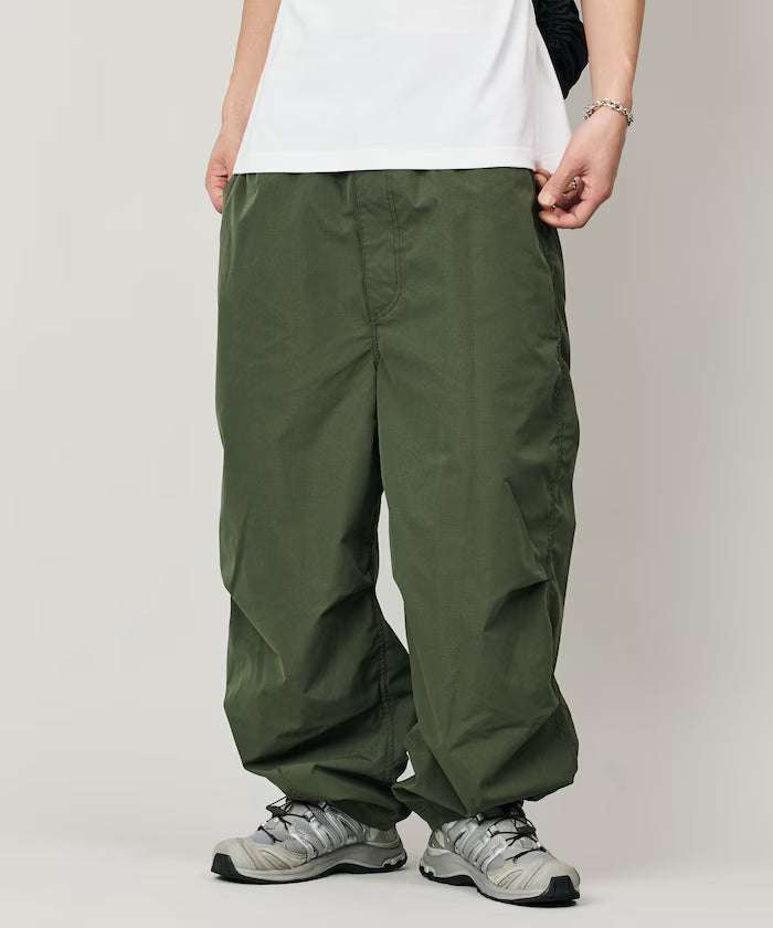 Quick Dry Fabric Wide Silhouette Poly Rip Cross Military Circus Pants/UV Cut/Quick Dry 【Limited Edition】
