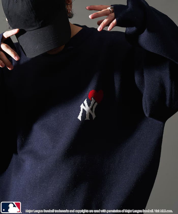 Custom HEART LOGO KNIT - Navy
