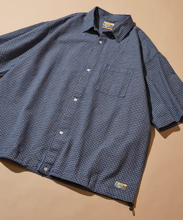 FREAK'S STORE for BEACH & FES Seersucker Spindle Regular Collar Short Sleeve Shirt