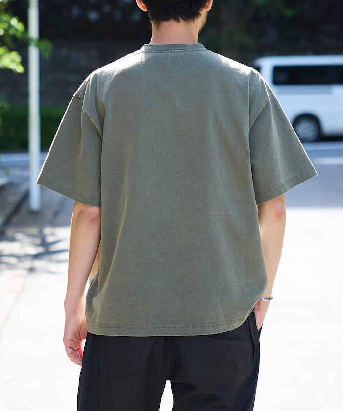HEAVY WEIGHT/Pigment Dyed Short Sleeve Crew Neck Pocket T-Shirt/10.5 oz