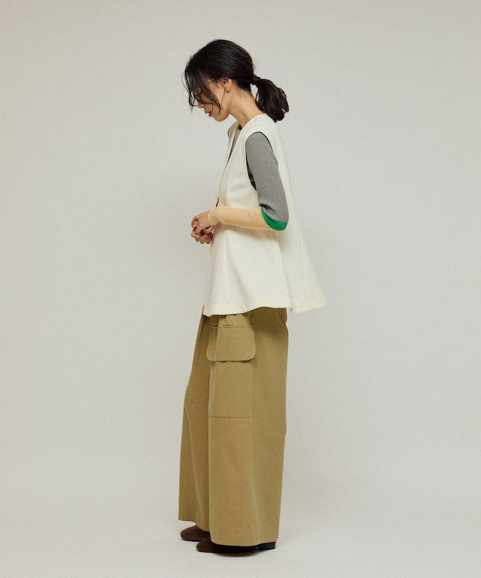 Cardboard Peplum V-Neck Vest