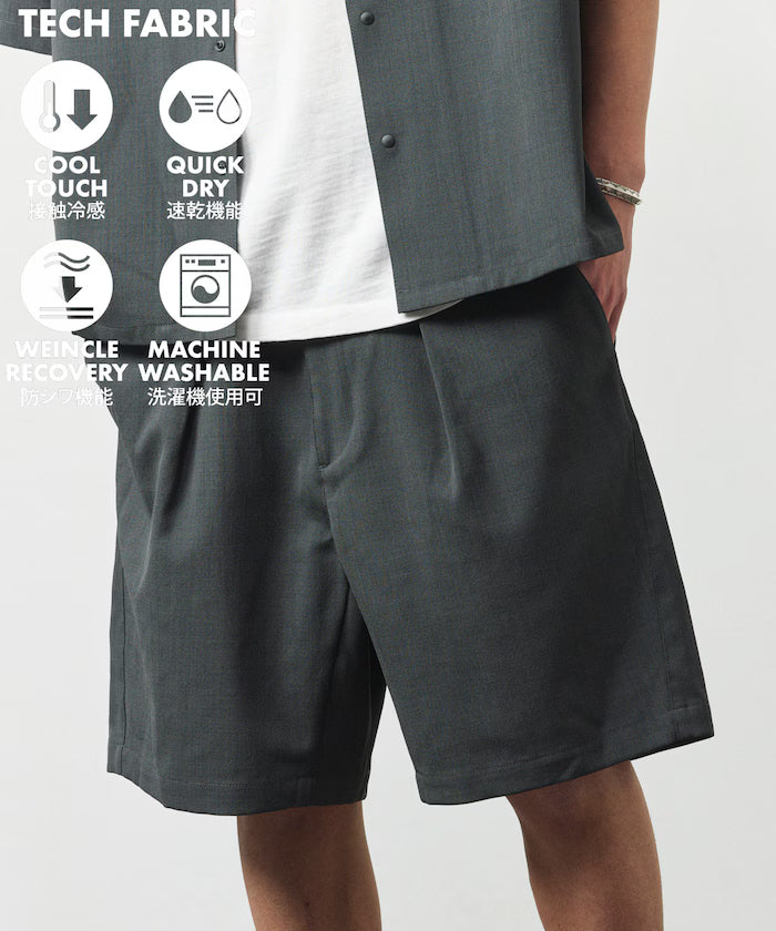 [New Color Added] Quick-Drying Material Relaxed Fit Easy Short Pants Linen-like Home Care - Charcoal Gray
