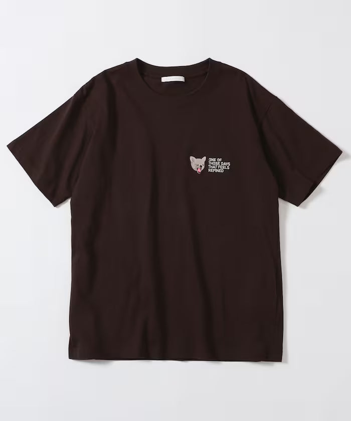 Organic Cotton One Point Animal Embroidery T-Shirt