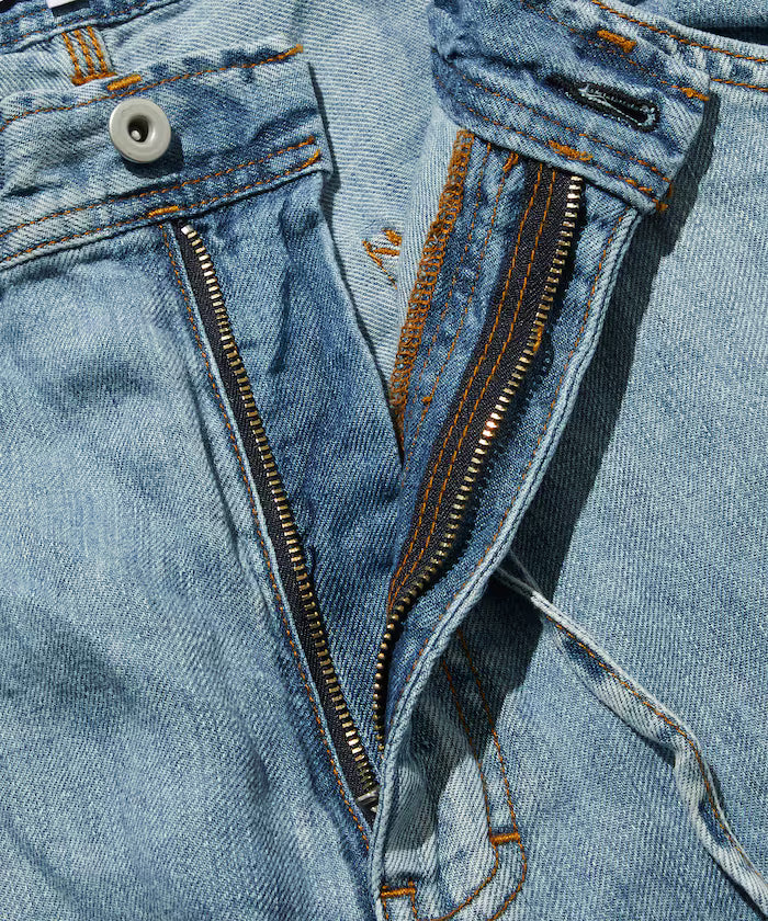 French Linen Denim Painter Shorts