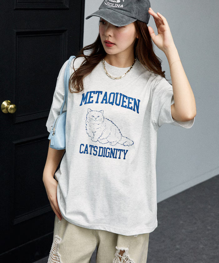 <Functional Material> METAQUEEN Cat Print T-Shirt Limited Edition