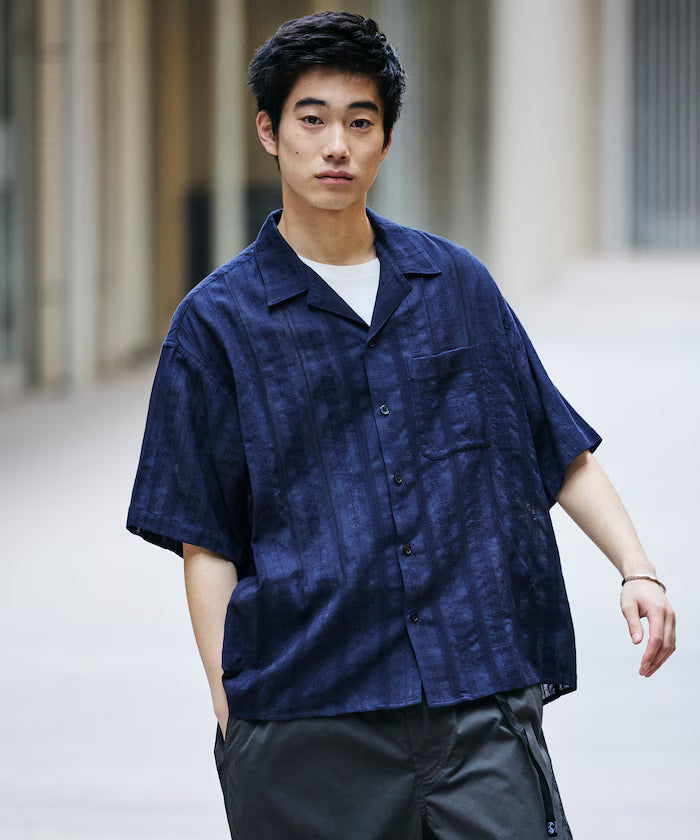 Relaxed Fit Allover Jacquard Open Collar Shirt [Limited Edition]