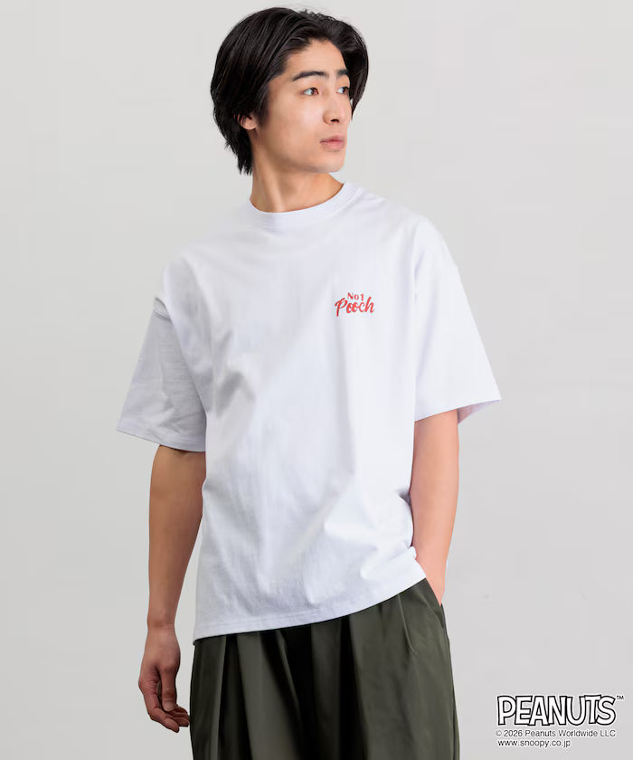 PEANUTS/Peanuts Exclusive Big Silhouette Back Print Crew Neck T-Shirt/POOCH [Limited Edition]