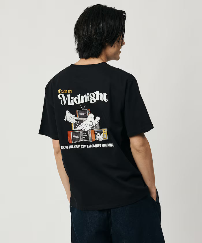 Relaxed Fit Back Embroidery Design Crew Neck T-Shirt / Midnight [Limited Edition]