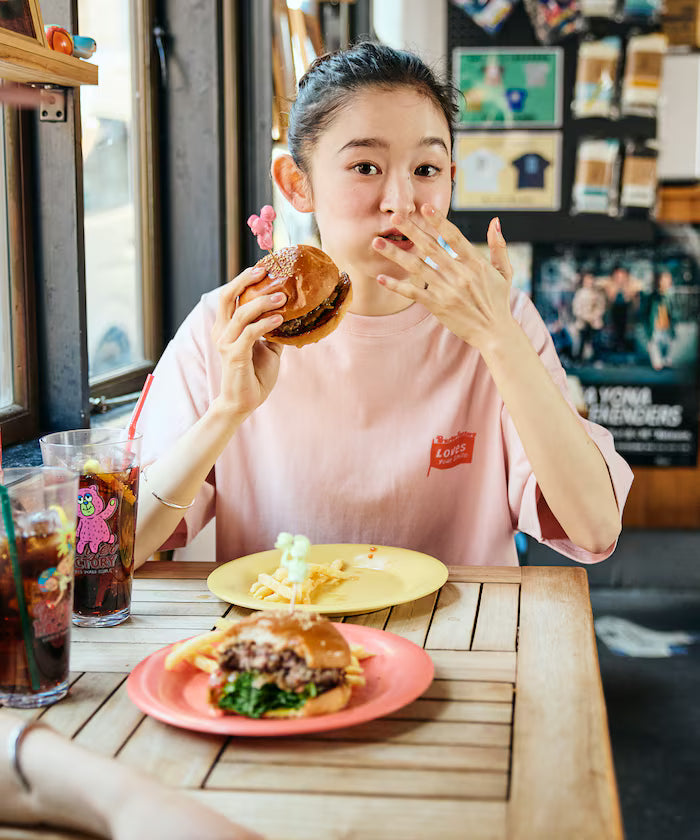 Burger Factory × FREAK'S STORE/ Burger Factory Limited Big Silhouette Back Print Crew Neck T-shirt 【Limited Edition】