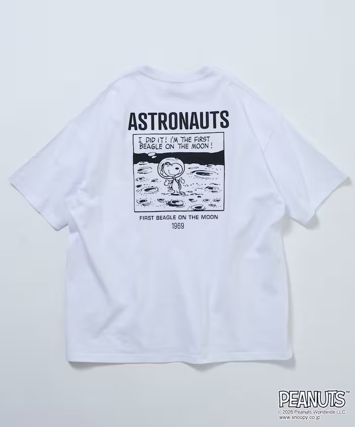 PEANUTS/Peanuts Exclusive Big Silhouette Back Print Crew Neck T-Shirt/ASTRONAUTS 【Limited Edition】