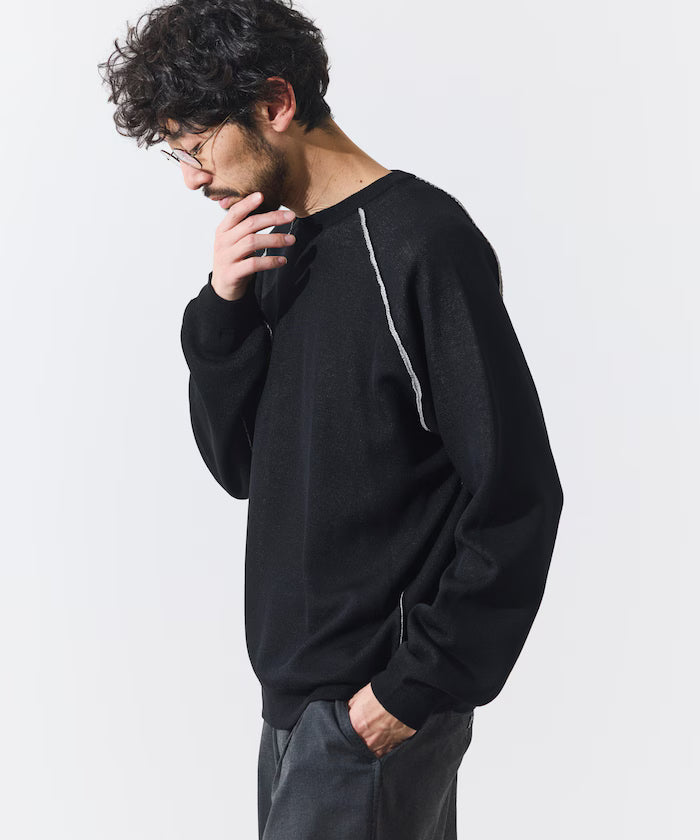 Cool Touch W Face Color Block Crew Neck Knit