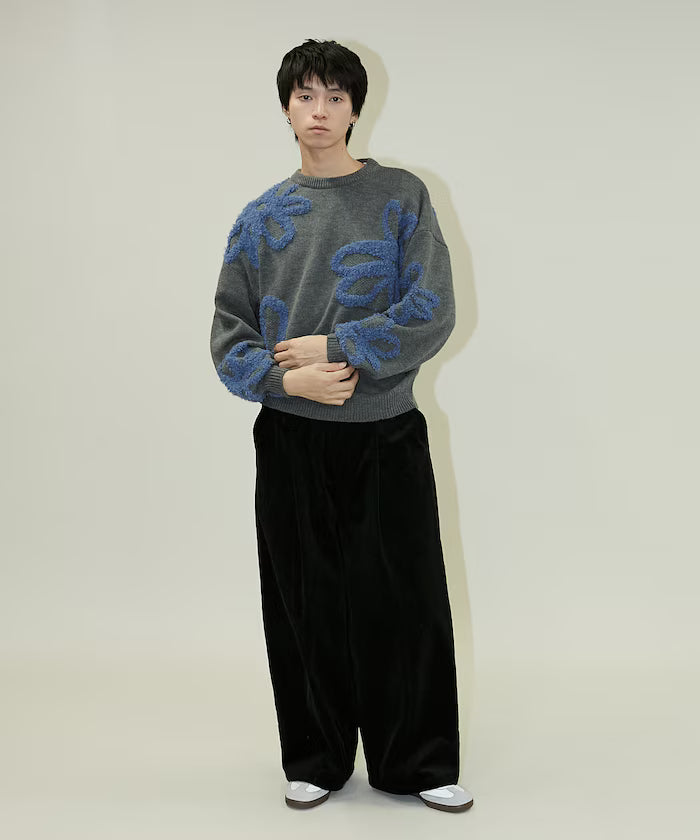 Boucle Flower Pattern Pullover Knit [Limited Edition]