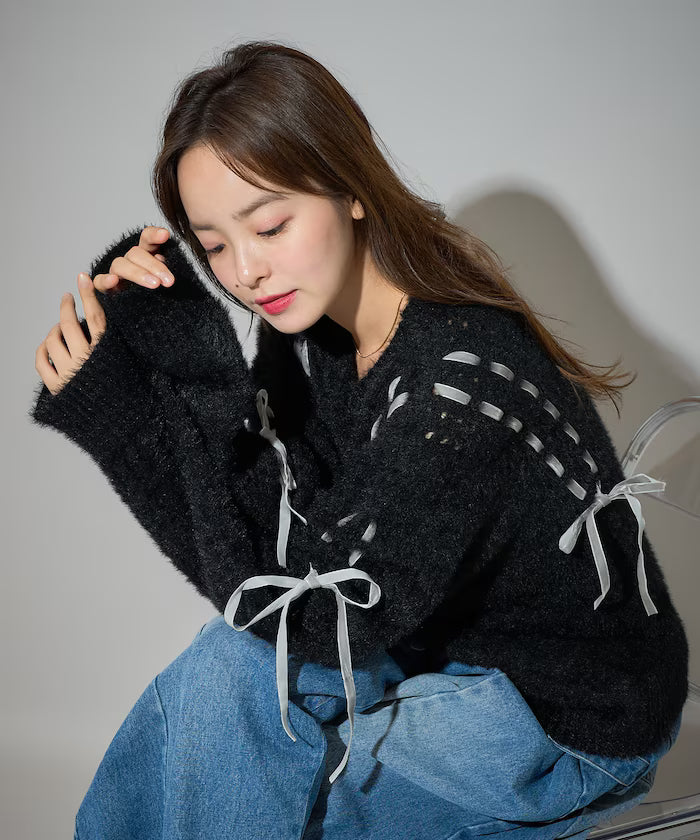 Velvet Ribbon Woven Feather Knit Limited Edition