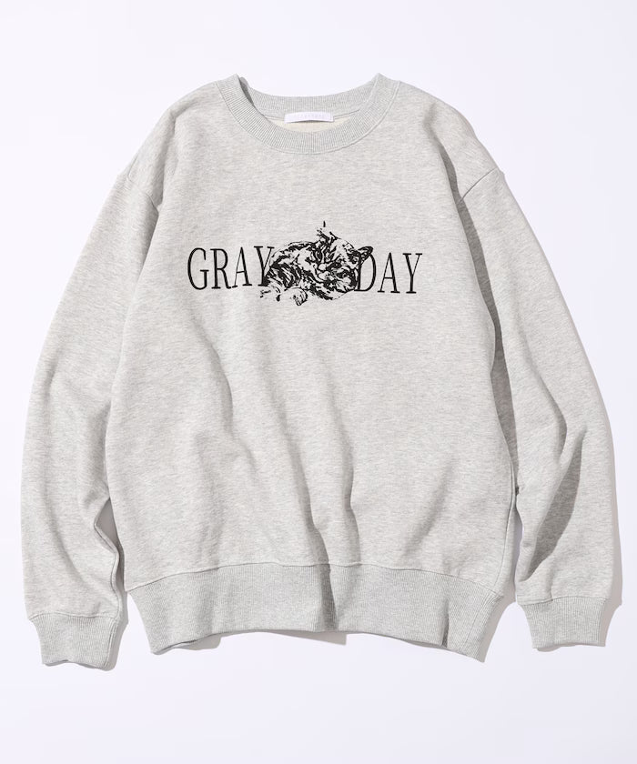 Organic Cotton Animal Logo Print Sweat / CAT / Relaxed Fit / French Terry Sweat