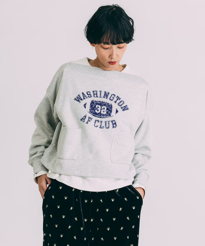 Boat Neck Short Sweatshirt
