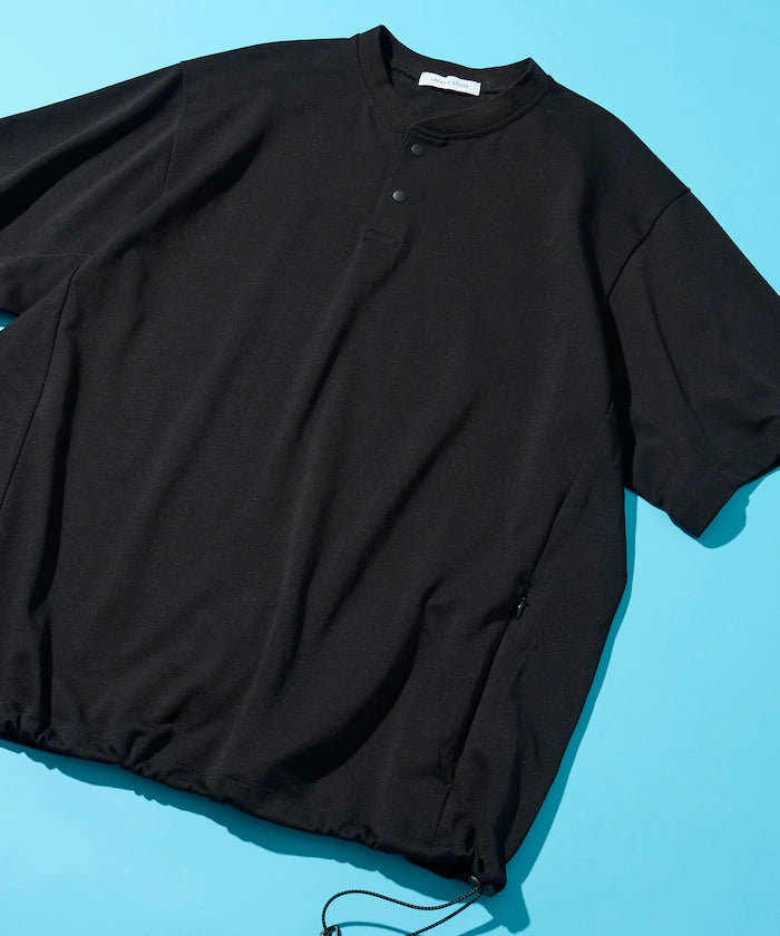 SUPER ICE / Super Ice Henry Neck Spindle T-Shirt Contact Cold Sensation / Quick Drying / UV Cut