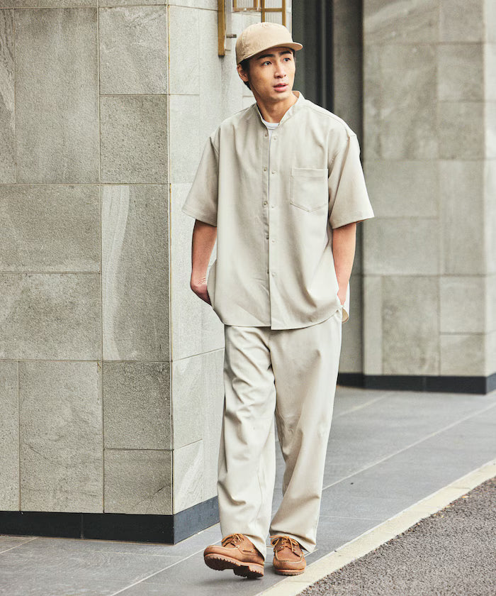 [New Color Added] Quick-Dry Material Relaxed Fit Tapered Easy Pants Linen-like