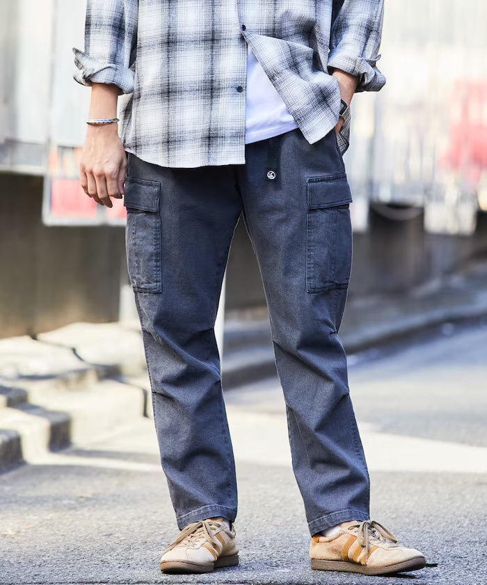 Slim Fit Easy Cargo Pants [Limited Edition] - Gray Denim