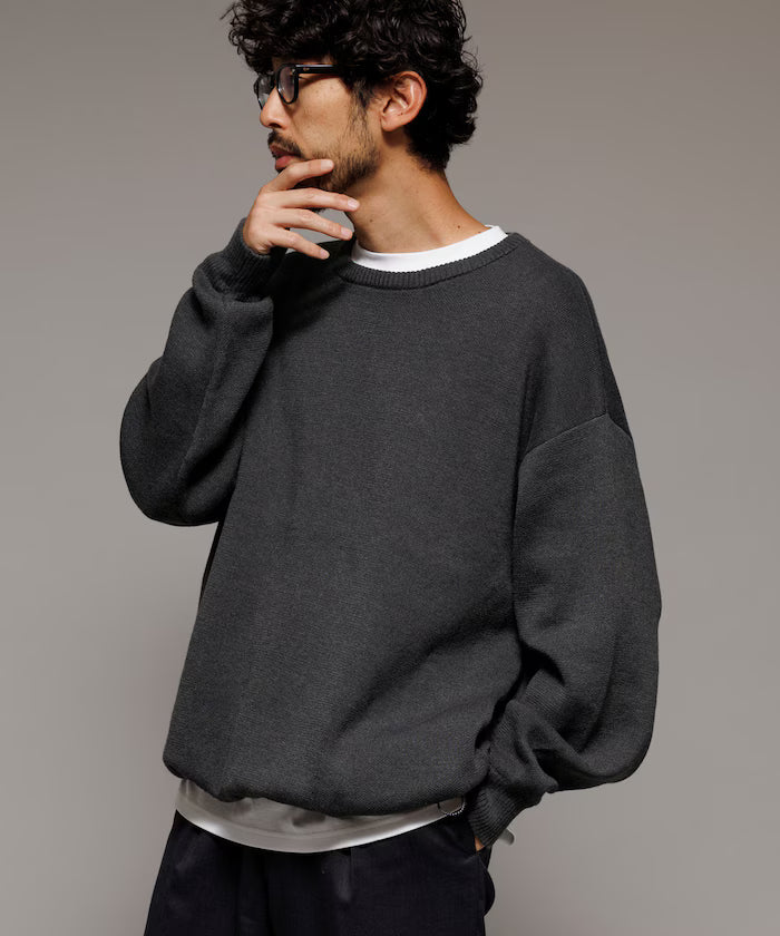 Milan Rib Spindle Crew Knit / Easy Care