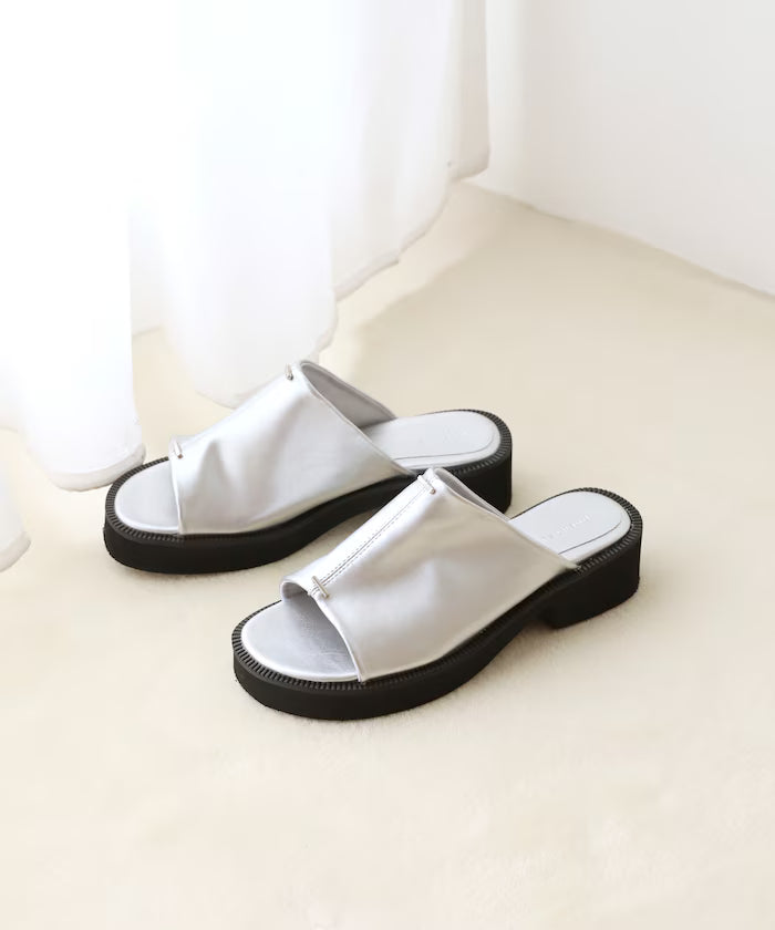 Point Silver Covered Sandals