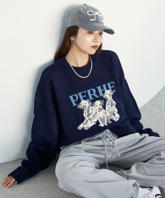 Dalmatian Dog Design Jacquard Knit Limited Edition