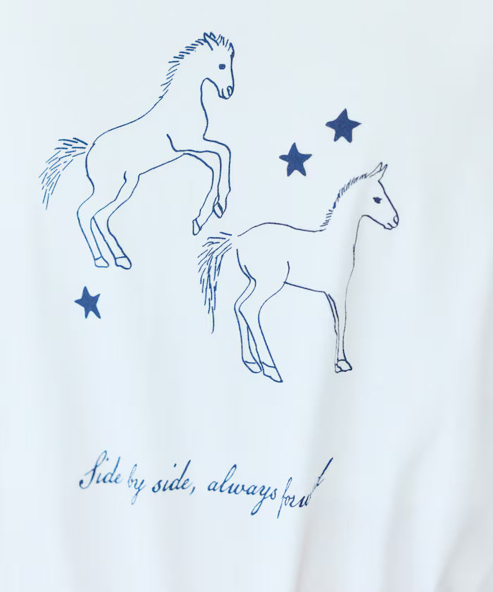 Comfortable Horse Print Crew Neck T-Shirt
