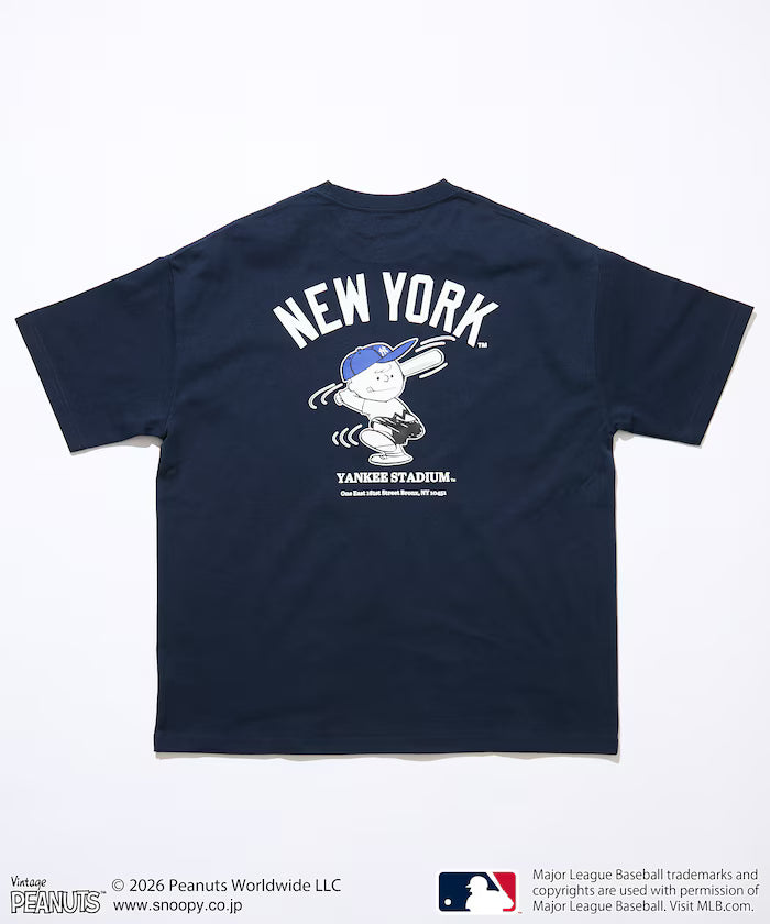 PEANUTS×MLB Exclusive Big Silhouette Back Print T-Shirt / YANKEES 【Limited Edition】
