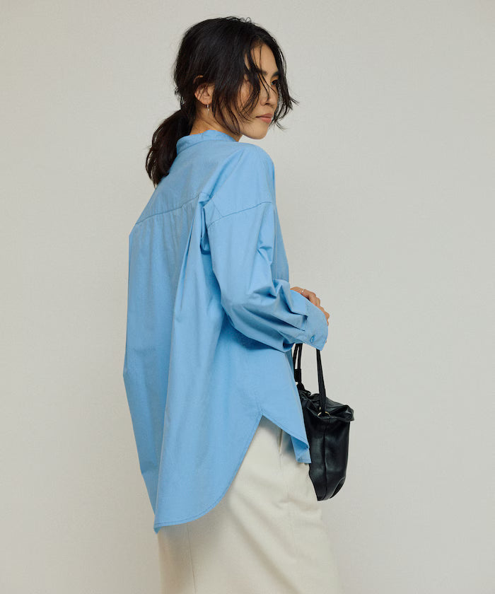 Oversized Long Sleeve Brooch Shirt