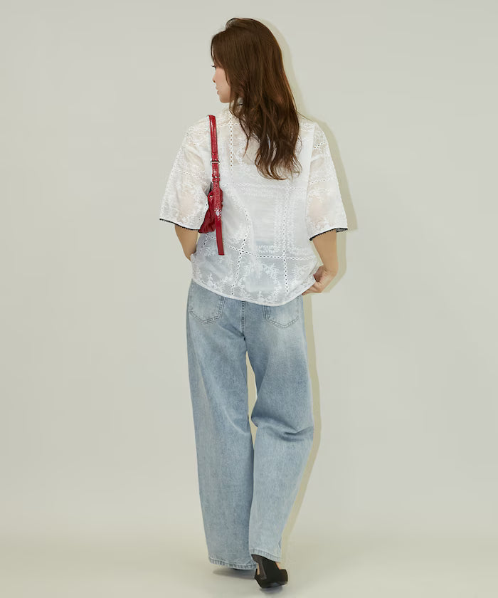 Pico race lace color collar lace shirt limited edition