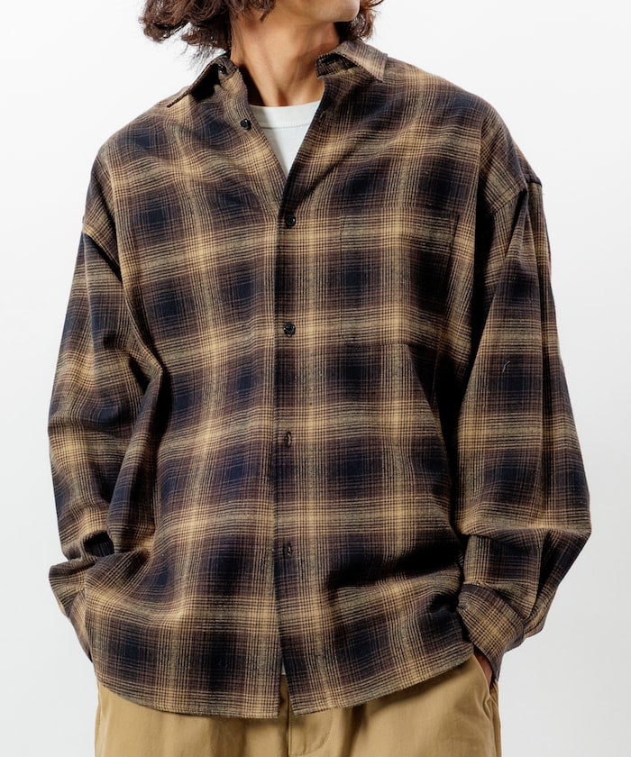 Relax Fit Relax Fit Ombre Check Flannel Shirt [Limited Edition]