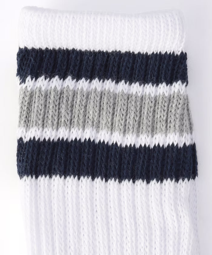 Custom Color 3 Line Crew Socks (Fits 25.0-27.0cm)