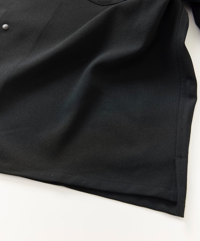 [New Color Addition] Quick-Dry Material Relaxed Fit Open Collar Short Sleeve Shirt Linen-Like