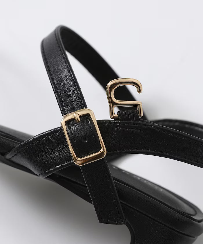 Sleek Strap Metal Plate Sandals