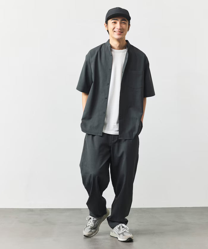 [New Color Added] Quick-Dry Material Relaxed Fit Tapered Easy Pants Linen-like