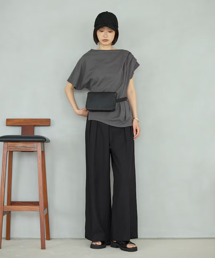 Organic Cotton Asymmetrical Draped Top