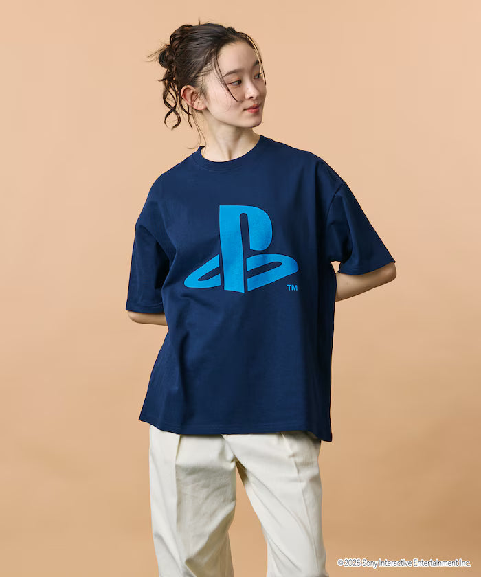 Big Silhouette Logo Back Print Crew Neck T-Shirt / PlayStation LOGO 【Limited Edition】