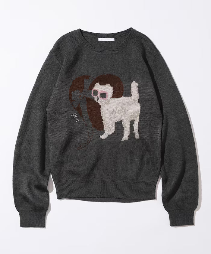 Sweat-like Animal Jacquard Knit