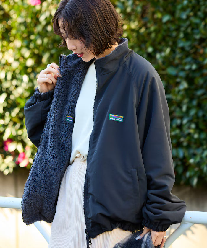 Relaxed Fit Nylon Fleece Reversible Stand Blouson [Limited Edition]