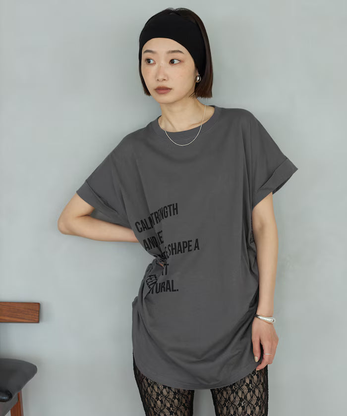 Organic Cotton Shirring Logo T-Shirt