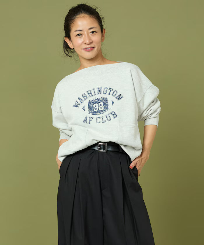 Boat Neck Short Sweatshirt