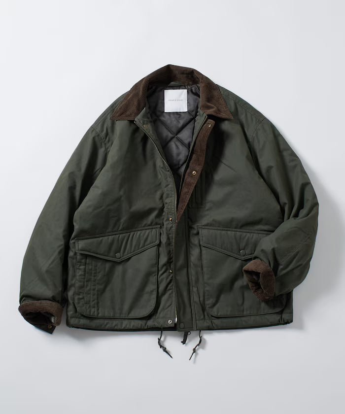 Corduroy panel cotton nylon blouson