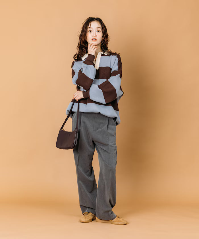 Big Silhouette Border Knit Rugby Shirt [Limited Edition]