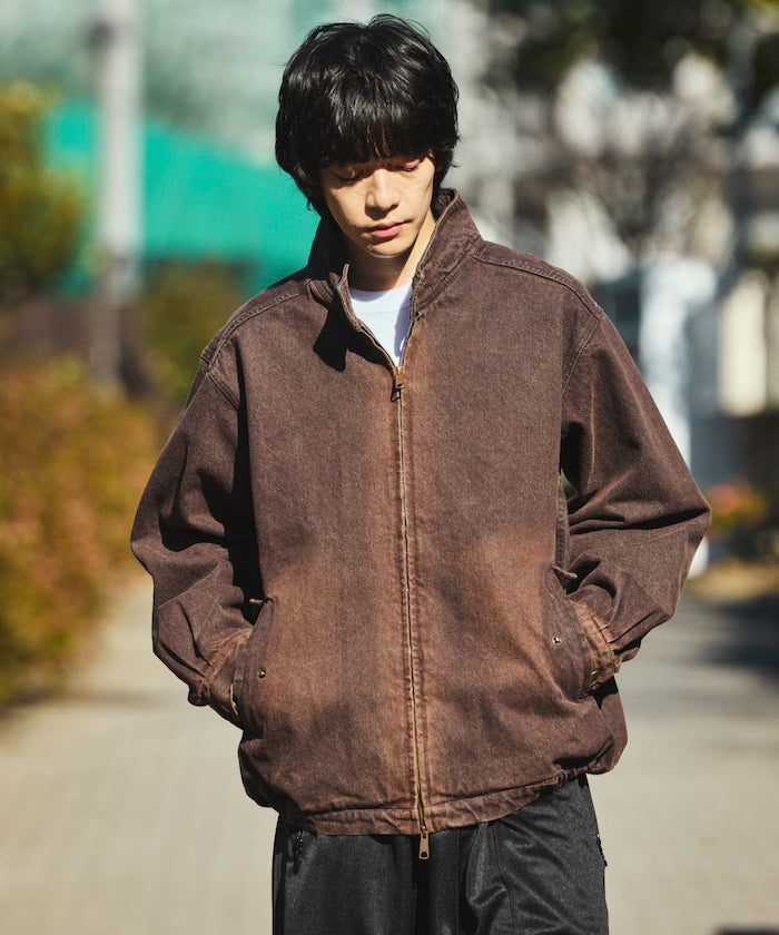 Relaxed Fit Harrington Denim Jacket
