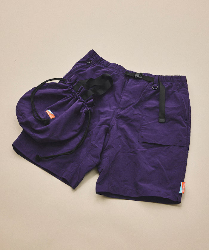 Relaxed Fit Recycled Nylon Webbing Belt Shorts
