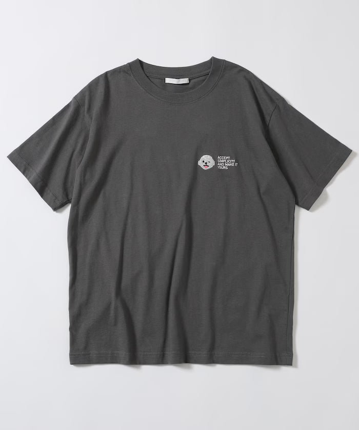 Organic Cotton One Point Animal Embroidery T-Shirt