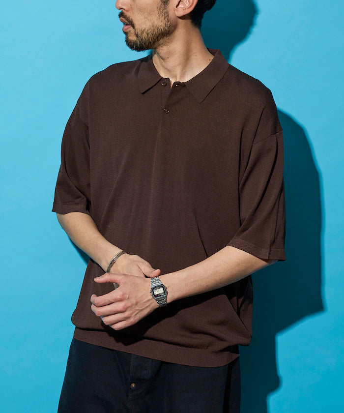 [New Color Added] SUPER ICE / Super Ice Short Sleeve Polo Neck Knit / Contact Cold Sensation