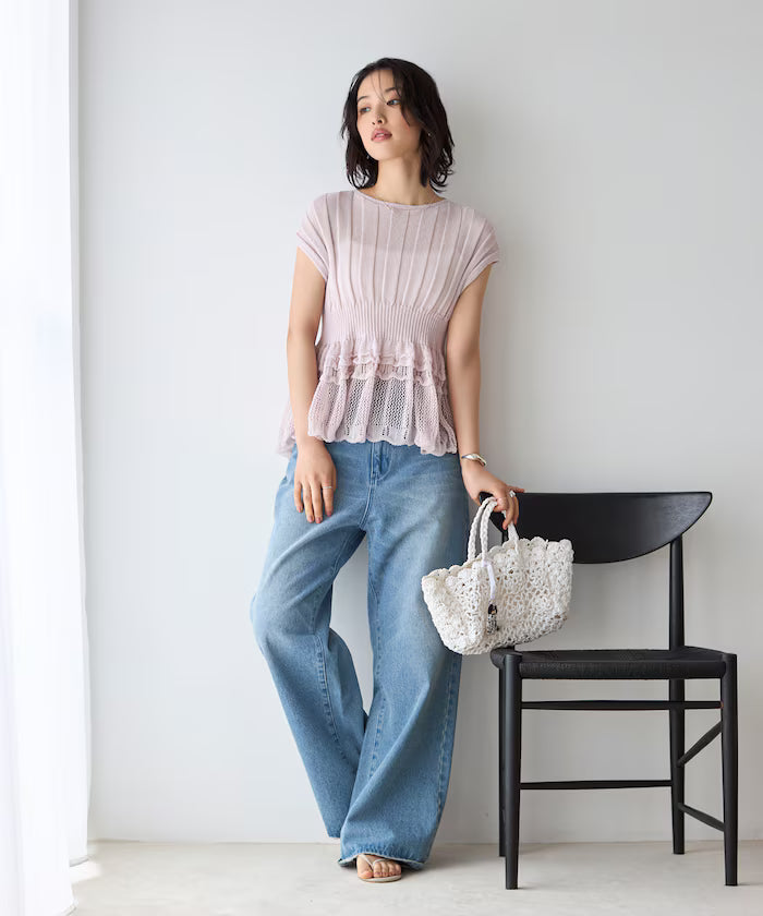 Japan Made Whole Garment Peplum Top (Release on March 11 at 12:00)