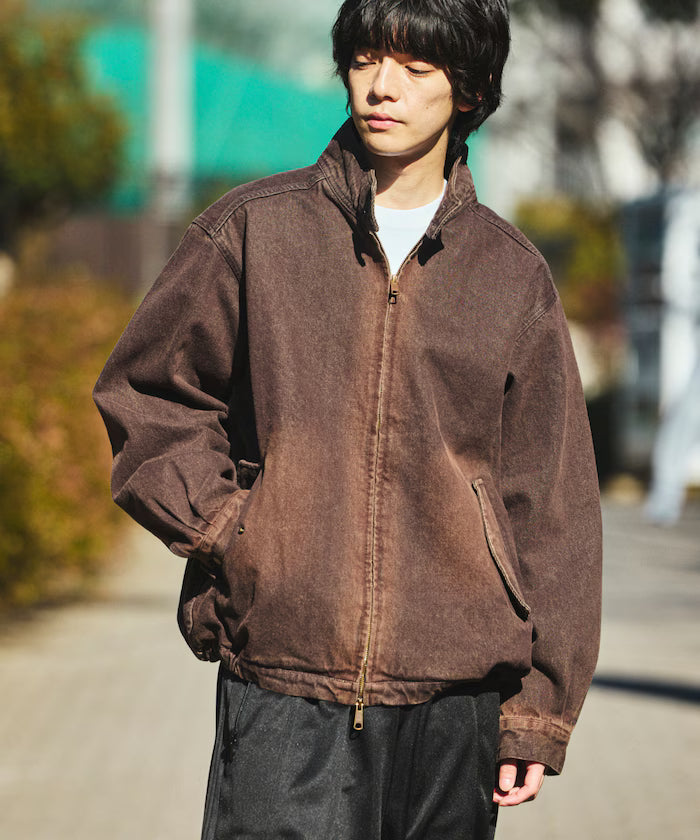 Relaxed Fit Harrington Denim Jacket