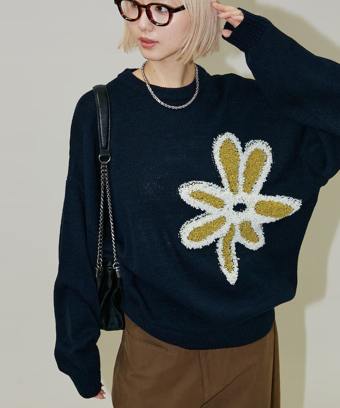 Boucle Flower Pullover Knit [Limited Edition]
