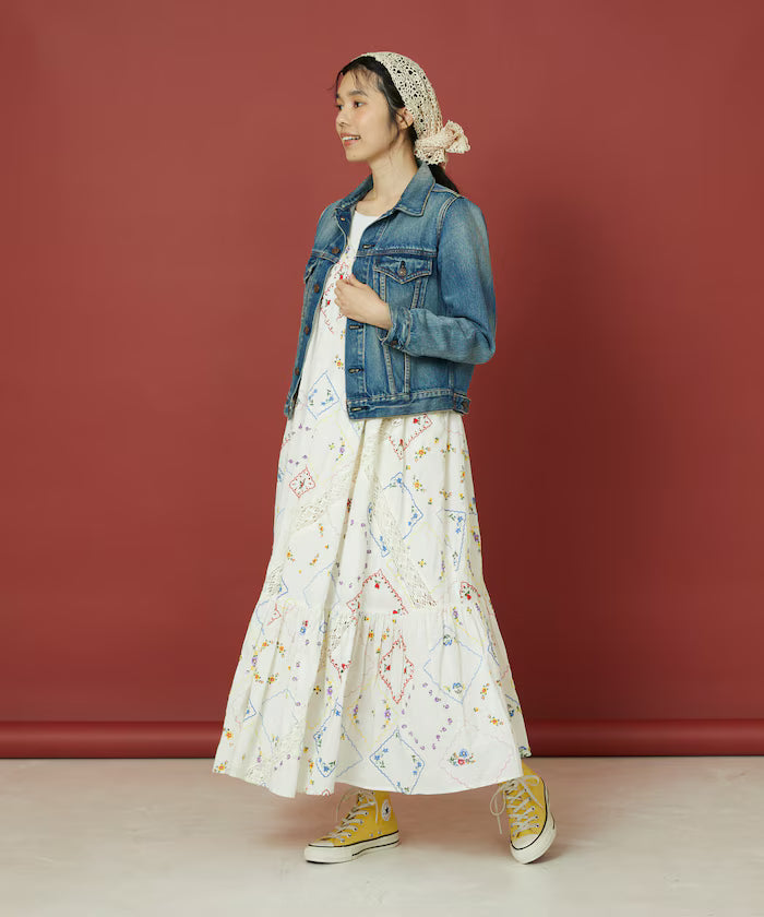 Flower Handkerchief Embroidered Camisole Dress